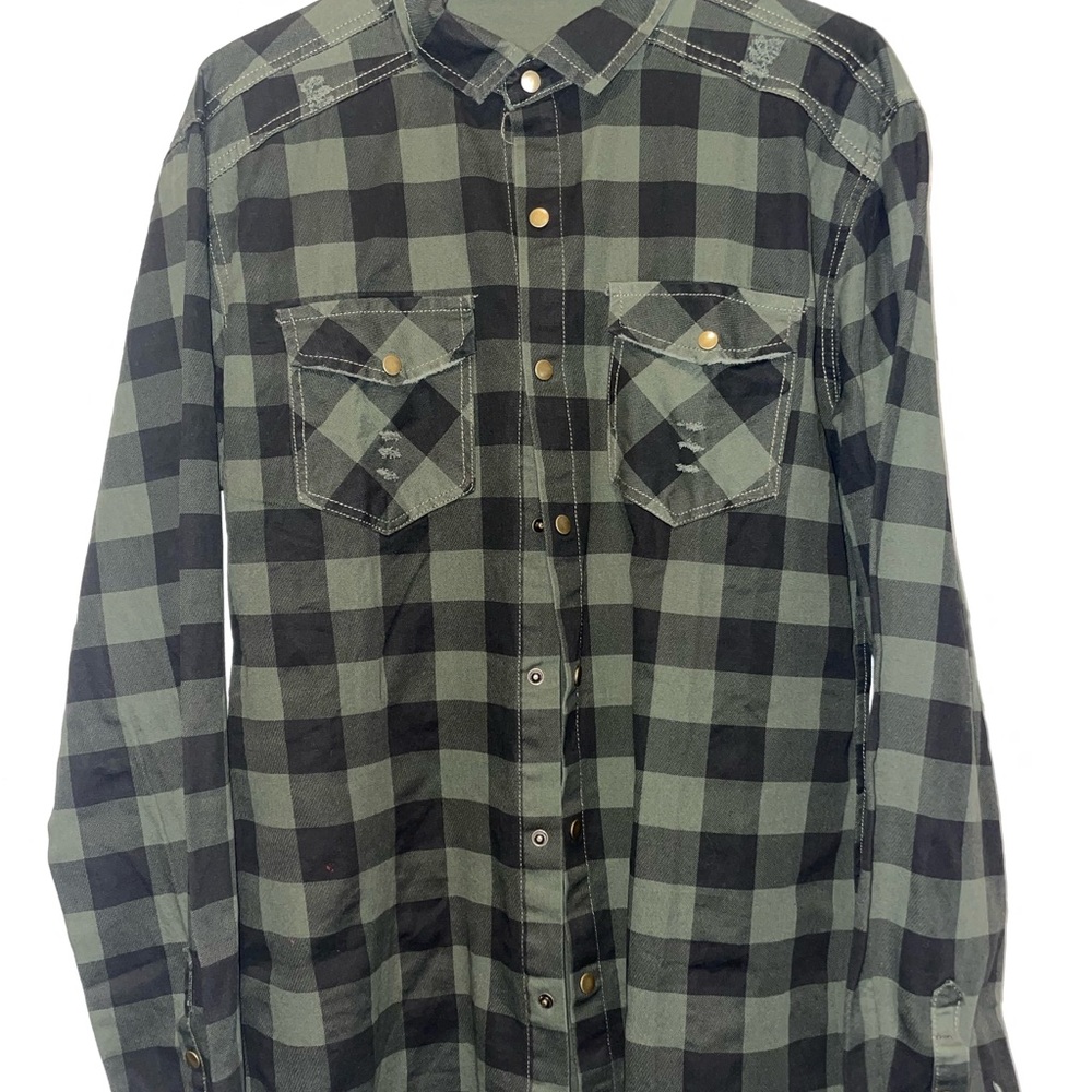 Men’s Green Plaid Button Down